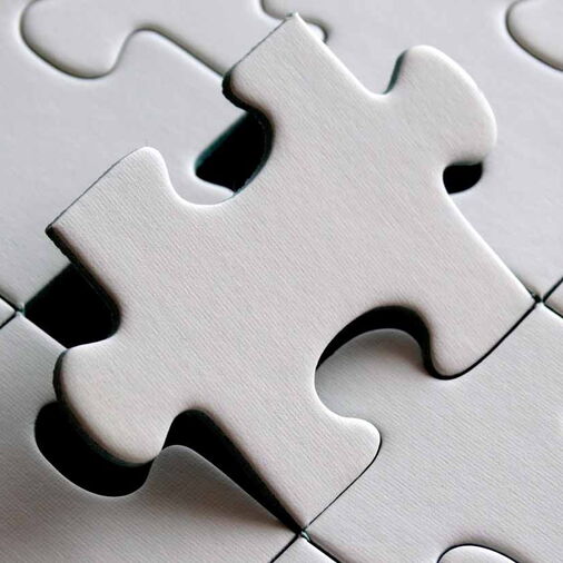 Puzzle mit losem Teil